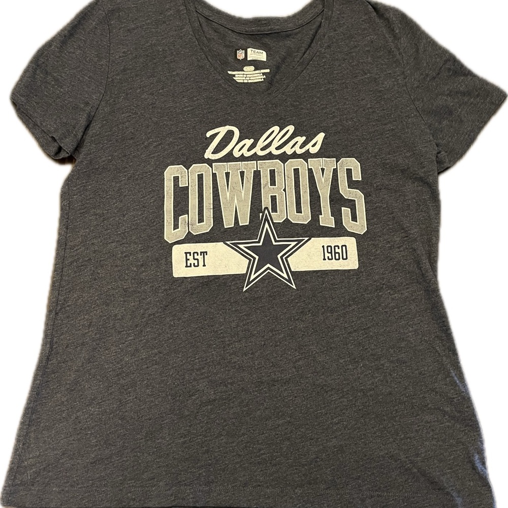 NFL Dallas Cowboys Women's Grey T-Shirt, Size Large